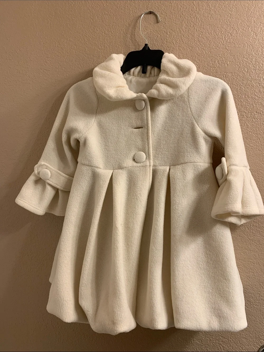 Cream Color  Kiki Cotton Trench Coat For Girls Size 6